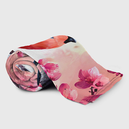 Плед Снегирь в цветах / 3D-Велсофт – фото 2