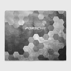 Плед флисовый Porsche - grey gradient посередине, цвет: 3D-велсофт