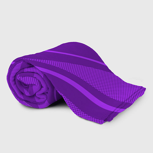 Плед Фиолетовый однотонный абстракция с полосой / 3D-Велсофт – фото 2