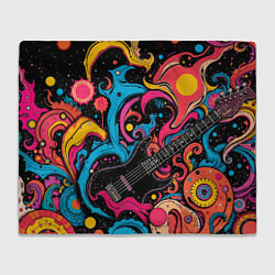 Плед флисовый Psychedelic abstract guitar, цвет: 3D-велсофт