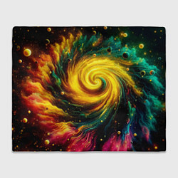 Плед флисовый Neon space - ai art fantasy, цвет: 3D-велсофт