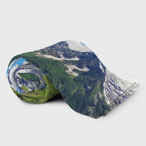 Плед Домбай - горный пейзаж на Северном Кавказе / 3D-Велсофт – фото 2