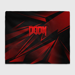 Плед флисовый Doom - красная абстракция, цвет: 3D-велсофт