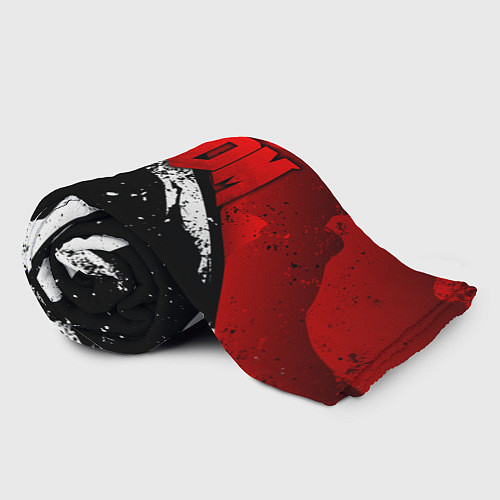 Плед Дум - белый и красный / 3D-Велсофт – фото 2