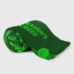 Плед флисовый Assassins Creed - green gradient по-горизонтали, цвет: 3D-велсофт — фото 2