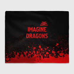 Плед флисовый Imagine Dragons - red gradient посередине, цвет: 3D-велсофт