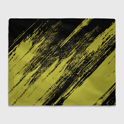 Плед флисовый The color is black and yellow, цвет: 3D-велсофт