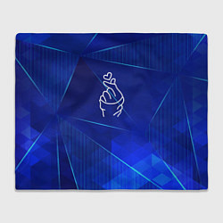 Плед флисовый K Pop blue poly, цвет: 3D-велсофт