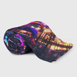 Плед флисовый Человек-паук и фиолетовый свет, цвет: 3D-велсофт — фото 2