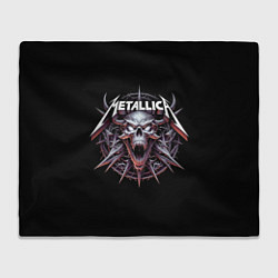 Плед флисовый Metallica - cool skull with horns, цвет: 3D-велсофт