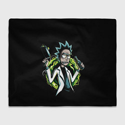 Плед флисовый Rick with gun, цвет: 3D-велсофт