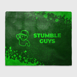 Плед флисовый Stumble Guys - green gradient по-горизонтали, цвет: 3D-велсофт