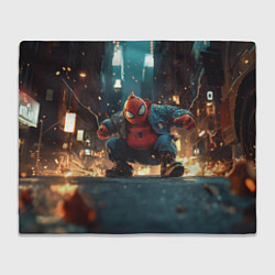 Плед флисовый Толстый человек-паук, цвет: 3D-велсофт