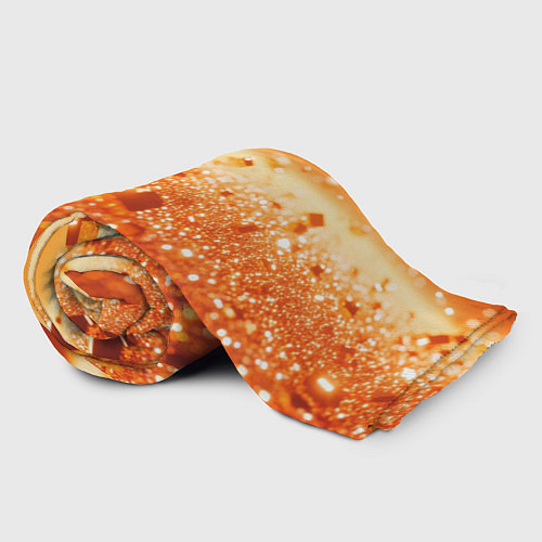 Плед Оранжевые блестящие частицы текстура / 3D-Велсофт – фото 2