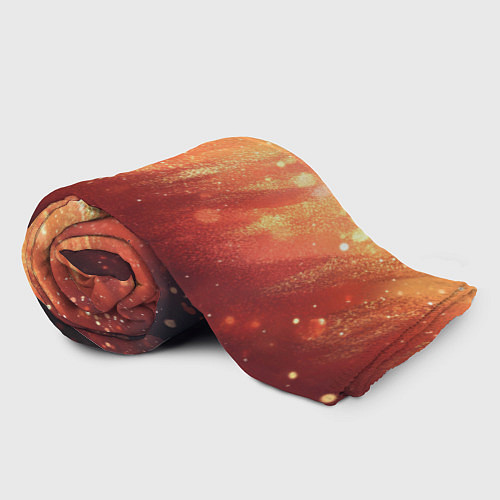 Плед Желто-красная текстура блестящая / 3D-Велсофт – фото 2