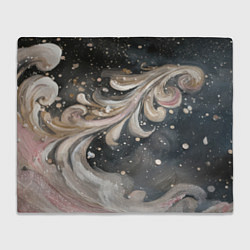 Плед флисовый Бежевый объемный узор, цвет: 3D-велсофт