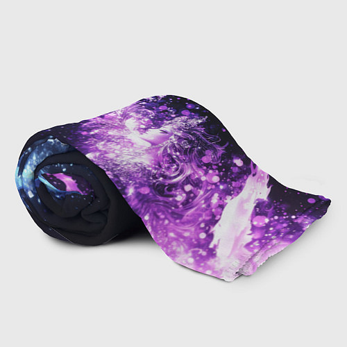 Плед Фиолетово-синяя абстрактная волна / 3D-Велсофт – фото 2