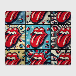 Плед флисовый Rolling Stones logo - pop art, цвет: 3D-велсофт