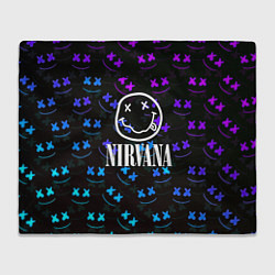 Плед флисовый Nirvana x marshmello neon, цвет: 3D-велсофт