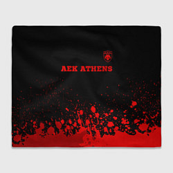 Плед флисовый AEK Athens - red gradient посередине, цвет: 3D-велсофт