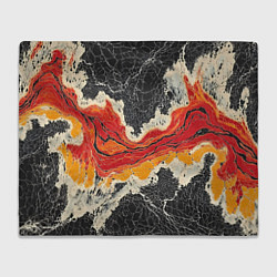 Плед флисовый Красно-черная потертая текстура, цвет: 3D-велсофт