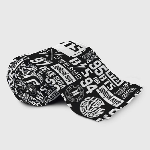 Плед Bangtan Boys pattern black / 3D-Велсофт – фото 2