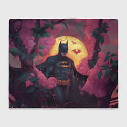 Плед флисовый Бэтмен и дерево с цветами, цвет: 3D-велсофт