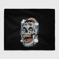 Плед Skull and rainbow - im fine