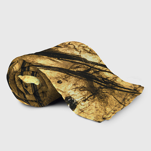 Плед Золото с черной текстурой / 3D-Велсофт – фото 2