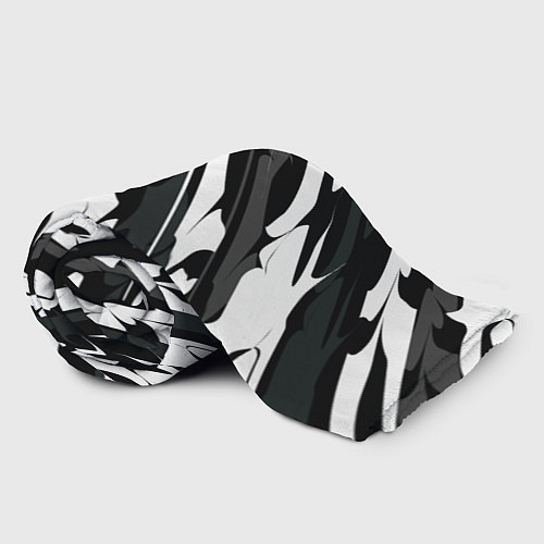 Плед Разводы белым на черном / 3D-Велсофт – фото 2