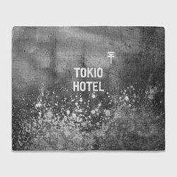 Плед флисовый Tokio Hotel - grey gradient посередине, цвет: 3D-велсофт