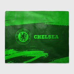 Плед флисовый Chelsea - green gradient по-горизонтали, цвет: 3D-велсофт