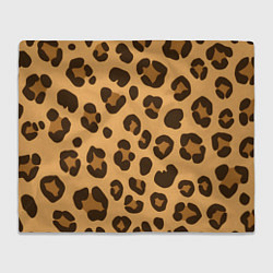 Плед флисовый Коричневые пятна леопарда, цвет: 3D-велсофт