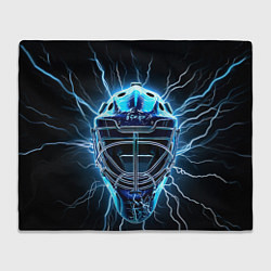 Плед флисовый Маска голкипера в молниях, цвет: 3D-велсофт