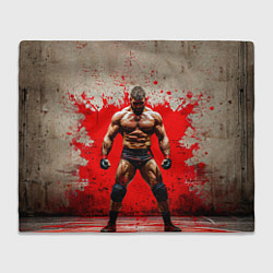 Плед флисовый Реслер на красном, цвет: 3D-велсофт