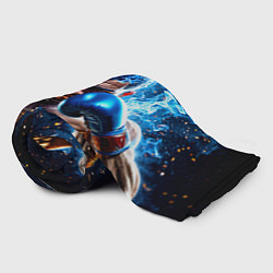 Плед флисовый Боксер в синем пламени, цвет: 3D-велсофт — фото 2