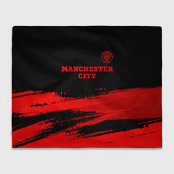 Плед флисовый Manchester City - red gradient посередине, цвет: 3D-велсофт