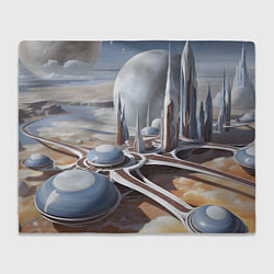 Плед флисовый Город на другой планете, цвет: 3D-велсофт