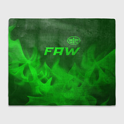 Плед флисовый FAW - green gradient посередине, цвет: 3D-велсофт