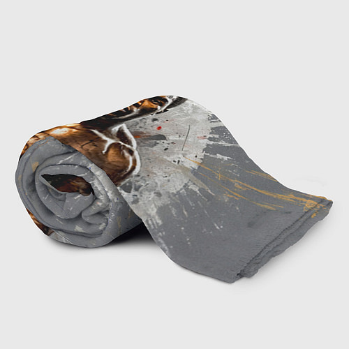 Плед Мухаммед Али на сером / 3D-Велсофт – фото 2