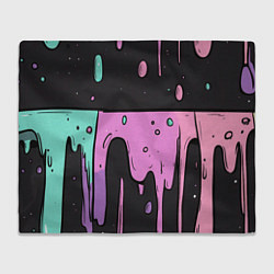 Плед флисовый Стекающая краска текстура, цвет: 3D-велсофт