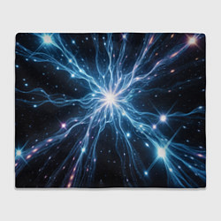 Плед флисовый Всплеск света и звезды - космическая абстракция, цвет: 3D-велсофт