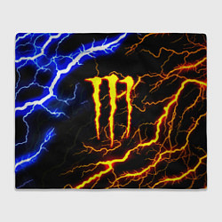 Плед флисовый Monster energy шторм, цвет: 3D-велсофт