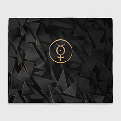 Плед флисовый Marilyn Manson golden poly, цвет: 3D-велсофт