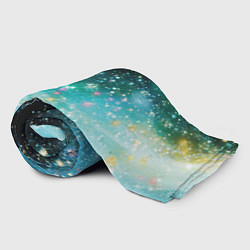 Плед флисовый Бирюзовые блестки фон, цвет: 3D-велсофт — фото 2