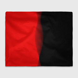 Плед флисовый Чёрно-красный пополам с переходом, цвет: 3D-велсофт