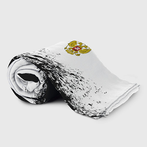 Плед Россия черно белые краски / 3D-Велсофт – фото 2