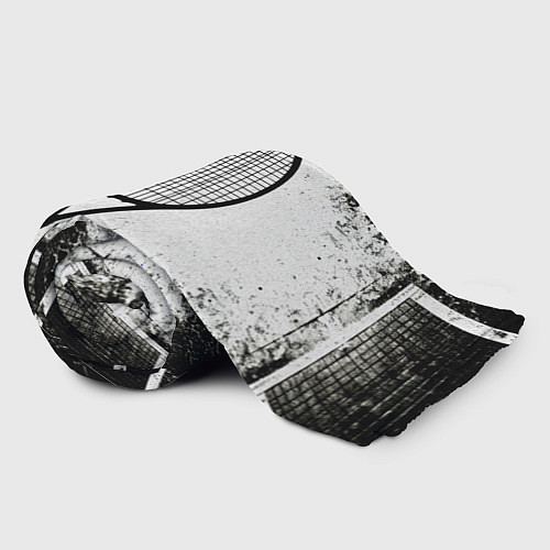 Плед Теннисная ракетка в черно-белом / 3D-Велсофт – фото 2