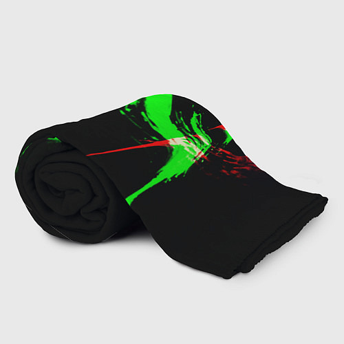 Плед Color black green red / 3D-Велсофт – фото 2