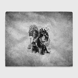 Плед флисовый The last of us grey grunge, цвет: 3D-велсофт